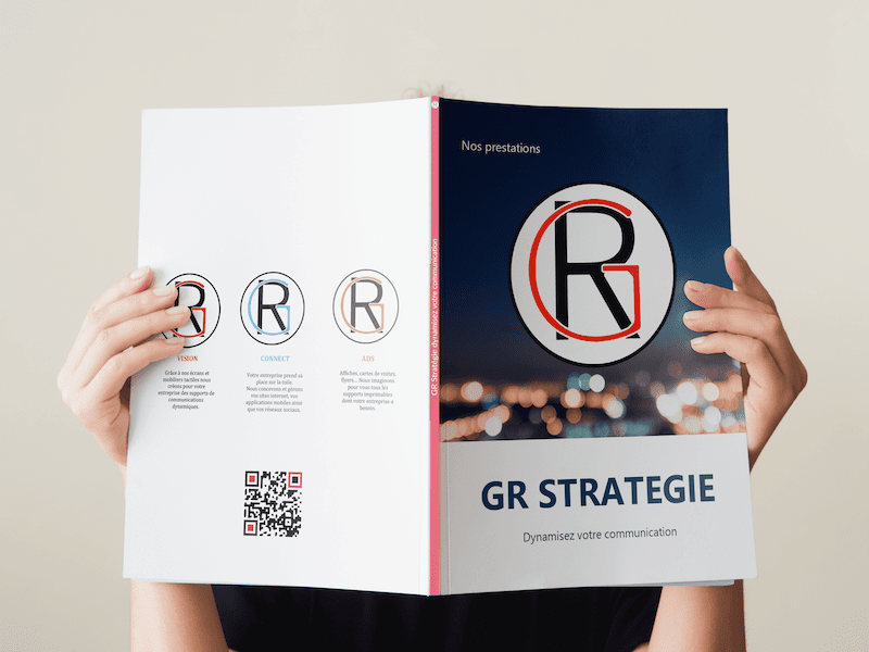 Création print - Brochure GR Stratégie avec design professionnel